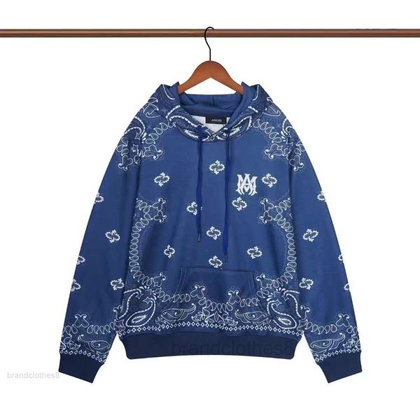 

amiirisis designer hoodie pullover sweatshirt long sleeve fall casual fashion brand autumn and winter new full print cashew flower pocket ef, Black