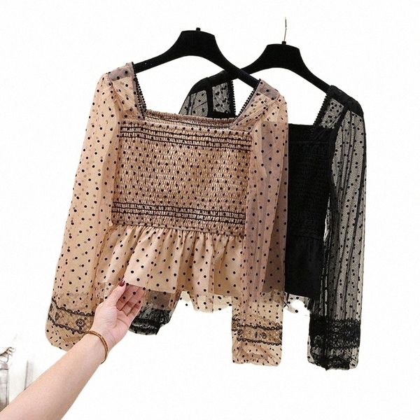 

women's blouses & shirts women's blouses & shirts black dots long sleeved korean autumn elegant fashion and women's shirt cl, White