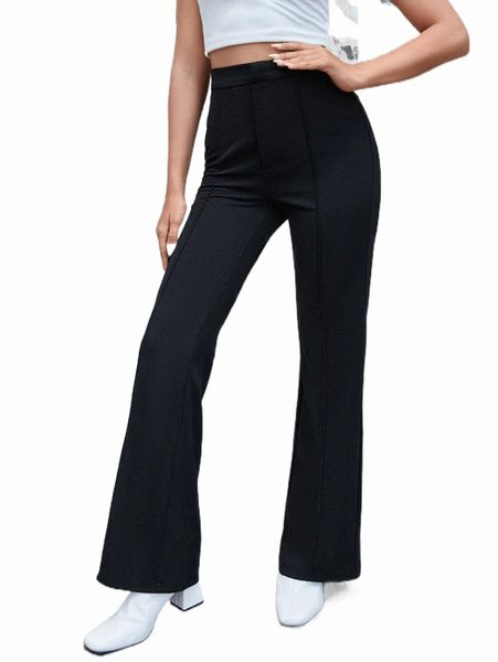 

women's pants & capris high waist flare leg pants z8hs#, Black;white