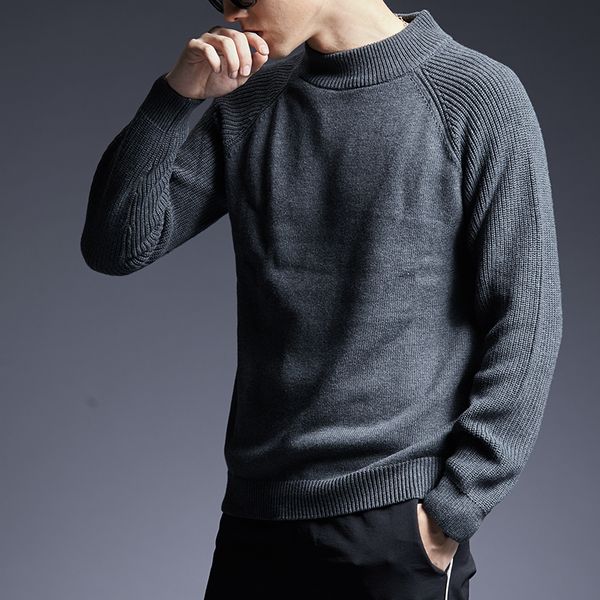 

men's sweaters fashion brand sweater man pullovers turtleneck slim fit jumpers knitwear thick autumn korean style casual mens clothes 2, White;black