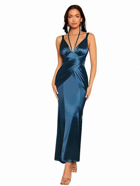 

party dresses crisscross tie backless satin bridesmaid dress w6rr#, White;black