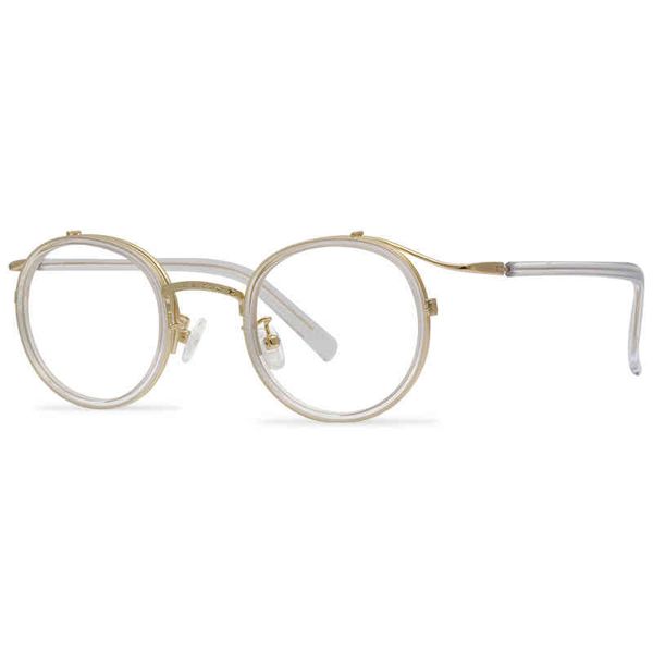 

sunglasses handmade titanium eyewear for men and women glasses frame anti-blue light eyeglasses myopia retro round reading gafas, White;black