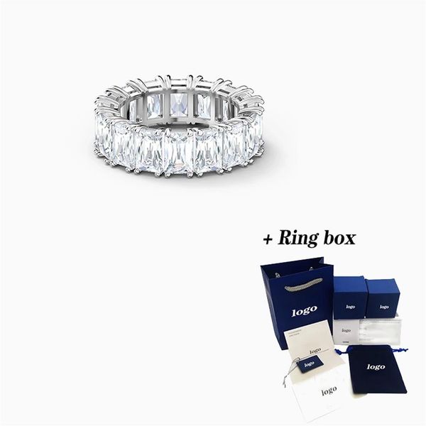 

fashion jewelry swa new vittore wide ring exquisite rectangular decoration ladies engagement romantic gift246z, Silver