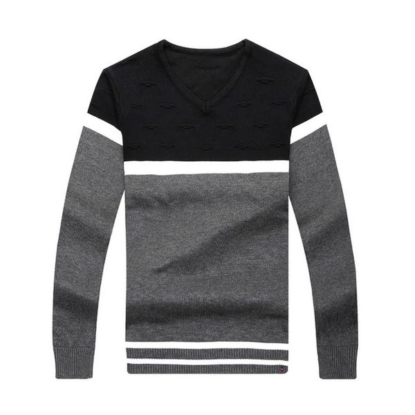 

men's sweaters eridanus autumn winter youth men v neck fashion slim fit all match medium thick color matching bottoming mzm111 220829, White;black