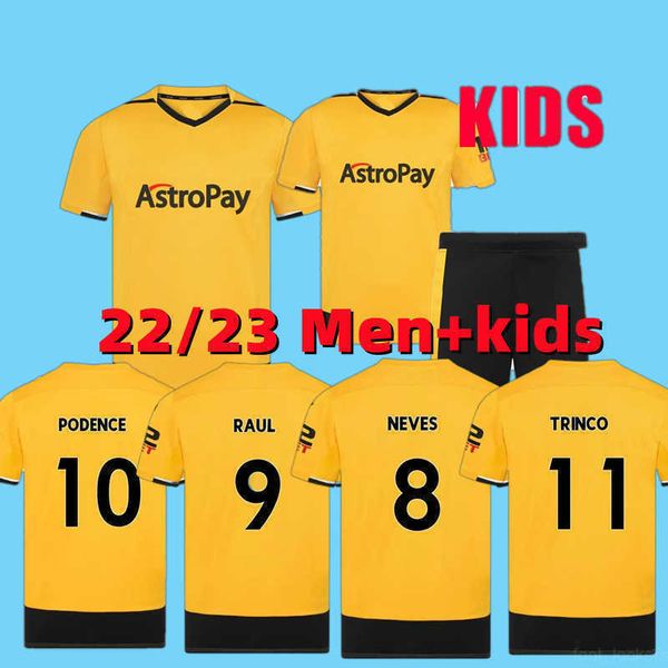 

2022 2023 soccer jersey kilman semedo raul neto neves 22 23 wanderers j.otto podence gibbs white football shirts men kids kits, Black;yellow