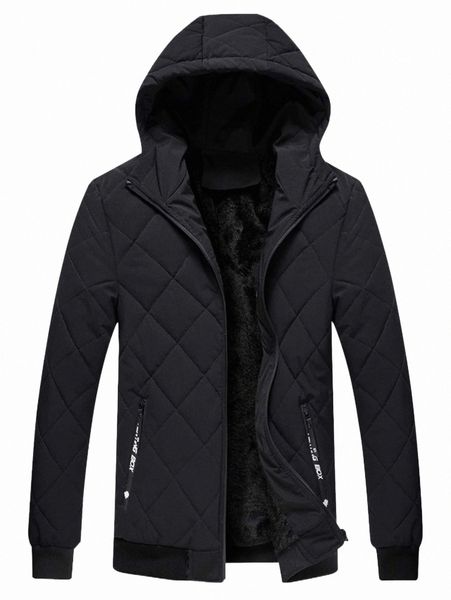 

men's down & parkas men letter graphic zipper hooded teddy lined quilted coat 95nt#, Black