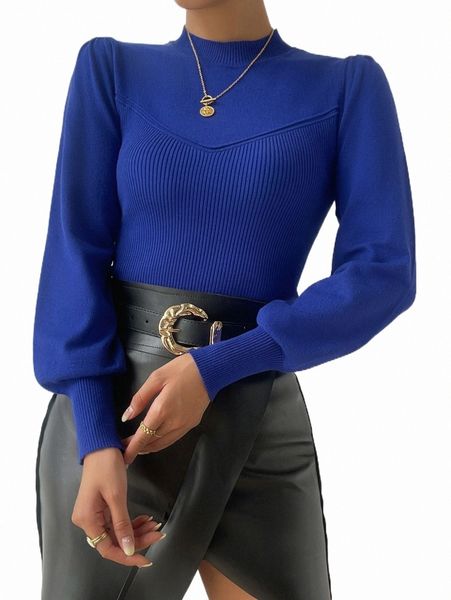 

women's sweaters mock neck lantern sleeve sweater n3fr#, White;black