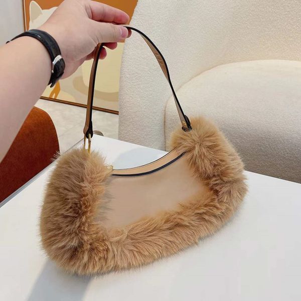 

evening bags furry o lock swing designer bags winter fur bags luxury handbag woman shoulder bag underarm baguette fashion purse me305c