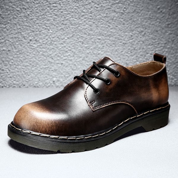 

leather shoes 2022 autumn brown wear-resistant soft sole couple, Red;white