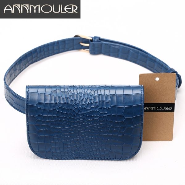 

waist bags annmouler fashion candy color bag alligator pattern women pack black adjustable female belt pu funny 220829