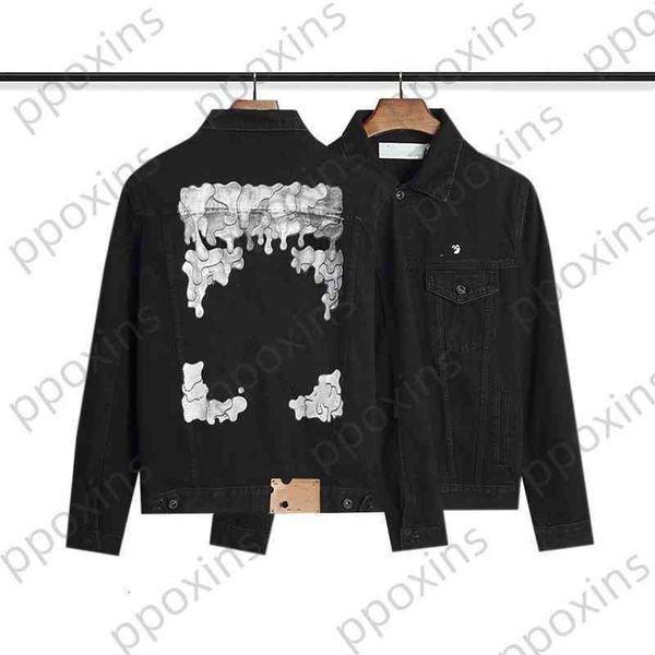 

offs men's jacket new brand white high street wax dropping arrow casual denim coat mens jackets windbreakers, Black;brown