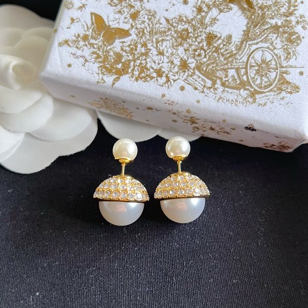 

luxury women fashion stud earrings couple gift designer jewelry engagement earrings2, Golden;silver