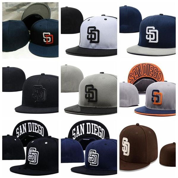 

padres sd letter baseball caps whole brand casual outdoor sports casquettes chapeus hiphop for men women fitted hats297w268z, Blue;gray