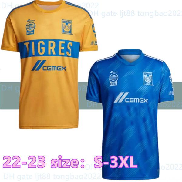 

liga mx 2022 2023 tigres soccer jersey gignac thauvin uanl vargas damian home away 22 23 football men and kids shirt 888, Black;yellow