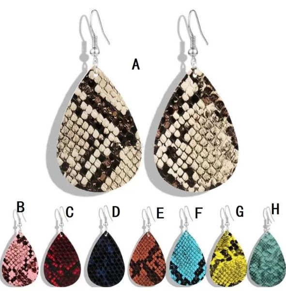 

charm snakeskin pu leather charms earrings fashion tear waterdrop dangle earings for women jewery drop delivery 2021 jewelry lulubaby dhsuy, Golden