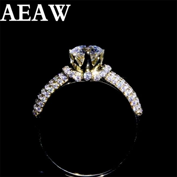 

solitaire ring wedding rings solid 14k white gold 20ct 3ct 1ct round cut df engagement anniversary for women 220829, Golden;silver