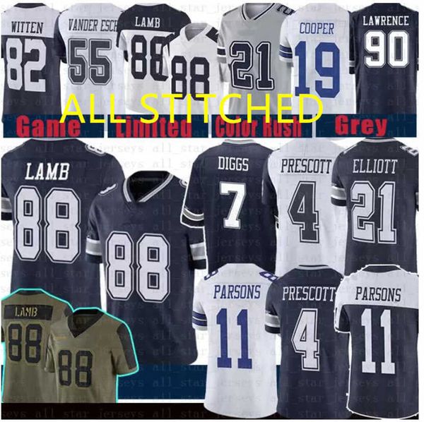 

custom micah parsons jersey dallas''cowboys''7 trevon diggs ceedee lamb dak prescott ezekiel elliott leighton vander esc