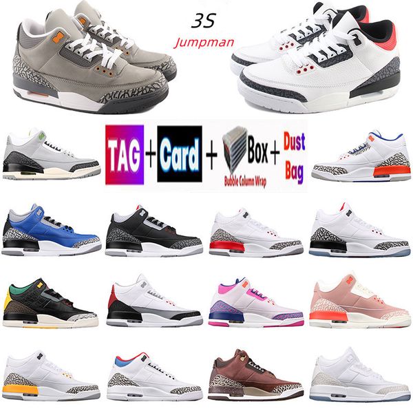 

man women basketball shoes jumpman 3 cardinal 3s red pine green racer blue cool grey hall of fame court purple laser orange mens trainers ou
