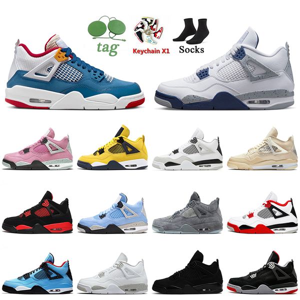 

jumpman 4 4s basketball shoes messy room midnight navy red thunder women mens trainers sail bred new black cat military outdoor trainers spo