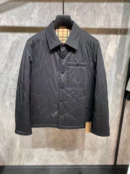 

new men's shirt jacket designer style diamond quilted temperature control cotton coats, Black;brown