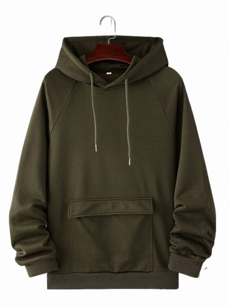 

men's hoodies & sweatshirts men solid drawstring hoodie x9o8#, Black