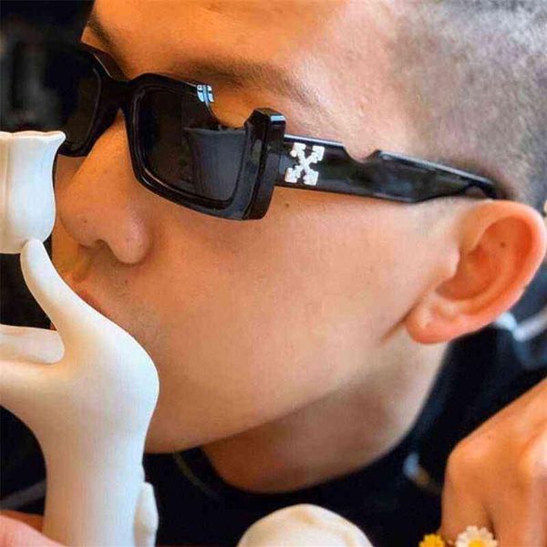 

hip-hop square sunglasses women men off notch hole design white sun glasses blue ladies vintage shados eyewear uv protection250l, White;black