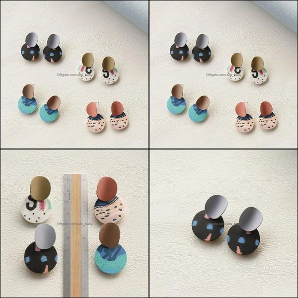 

charm designer unusual polymer clay charms drop earrings trendy pendant cute round stud dangle earings gift for women fashio lulubaby dhlen, Golden