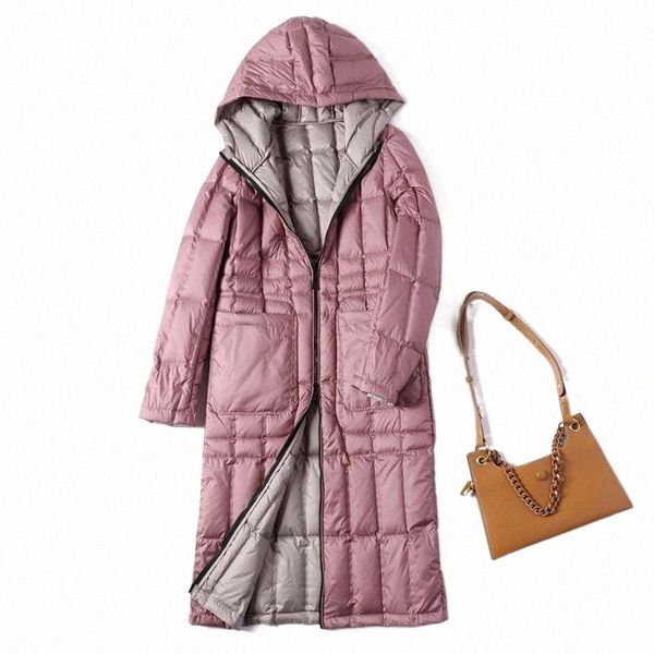 

women's down & parkas women's down & parkas 2021 pink long jacket women winter slim warm double sided coat female ultra light park, Black