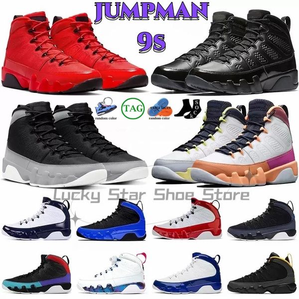 

2022 men basketball shoes 9s particle grey chile red jumpman 9 change the world pearl blue university gold bred patent mens outdoor sports t, Black