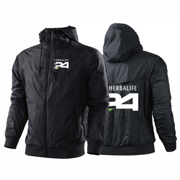 

men's hoodies & sweatshirts herbalife 24 logo 2021 summer sports punk leisure sweatshirt cardigan zipper splicing harajuku man jac298w, Black