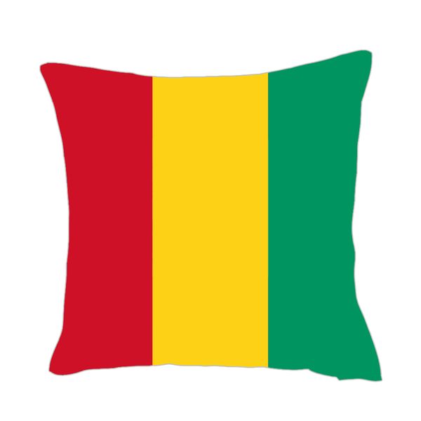 

guinea flag throwpillow cover factory supply good price polyester satin pillow cover