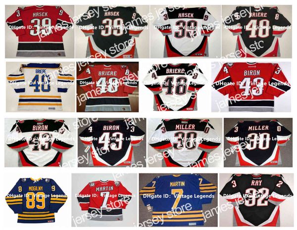 

hockey jerseys vintage koho ccm sabres hockey jersey 39 dominik hasek 48 danny briere 43 marty biron 7 rick martin 32 rob ray 30 ryan miller, Black;red