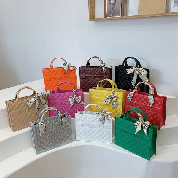 

designer bags women's 2022 summer new fashion versatile handbag solid color silk scarf high-level feeling commuter