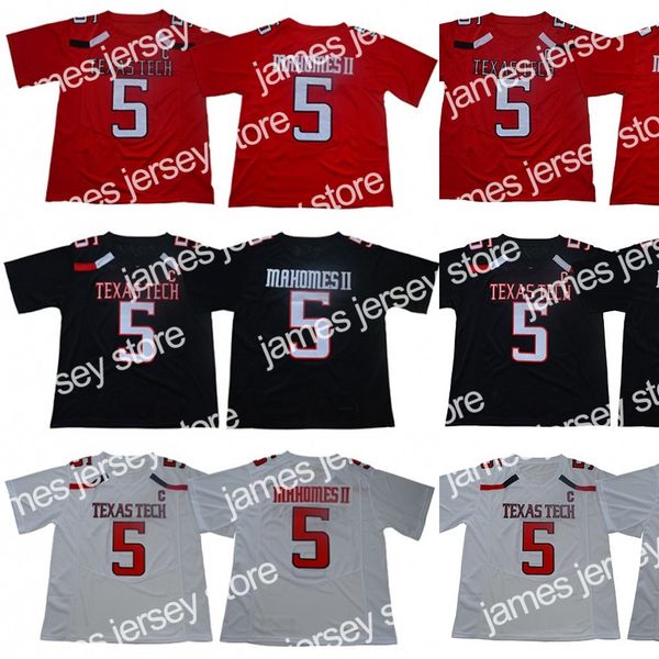 

american college football wear ncaa #5 patrick mahomes ii texas tech red men college football jersey black double stitched name and number