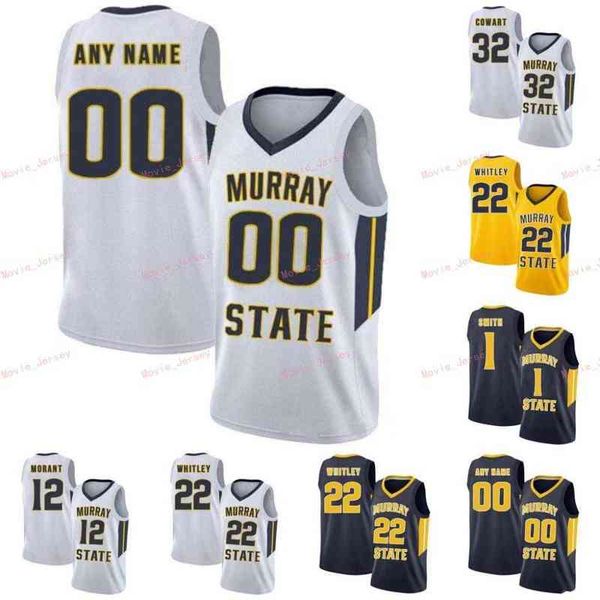 

college basketball wears stitched custom 21 de'andre hunter 22 brion whitley 23 kj williams 24 anthony smith murray state racers colleg, Black
