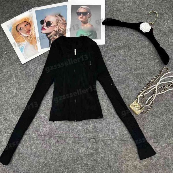 

designer cardigan womens sweaters 3 colors 2022 fall thin zipper cardigans knit jackets fashion brand miu crew neck long sleeve sweater, White;black