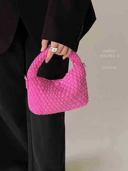

woven hand bag hand-held small minority design women's single shoulder menger hand