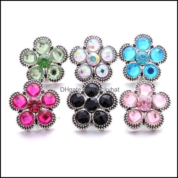

clasps hooks wholesale rhinestone 18mm snap button clasp metal flower fastener snapper charms for snaps jewelry findin dhseller2010 dhxu6