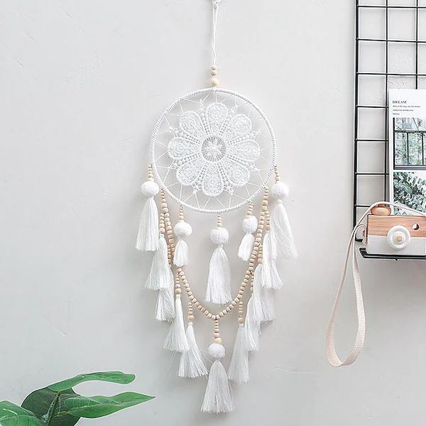 

white dream catcher with bead boho decor pendant for home decoration 1222981