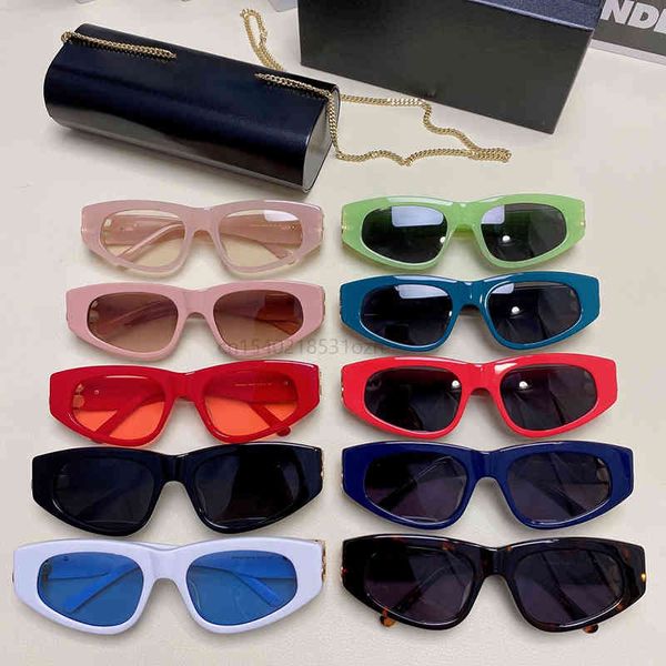 

sunglasses oval trending retro dark lenses small frame women/men jelly color gothic glasses uv400 distribution metal chain 0095s, White;black
