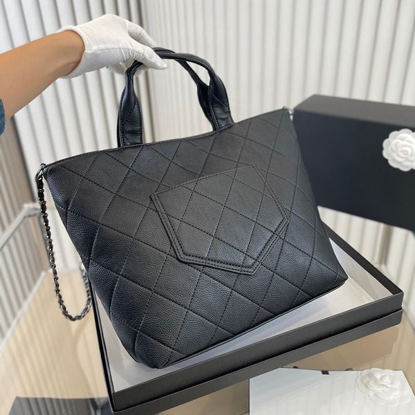 

italy womens vinatge classic quilted tote bags with handle aged silver matelasse chain crossbody shoulder large capacity luxury designer han