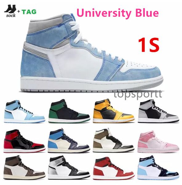 

mens sneakers basketball running shoes 1s jumpman 1 cactus jack university blue hyper royal bred patent dark mocha obsidian twist bubble gum