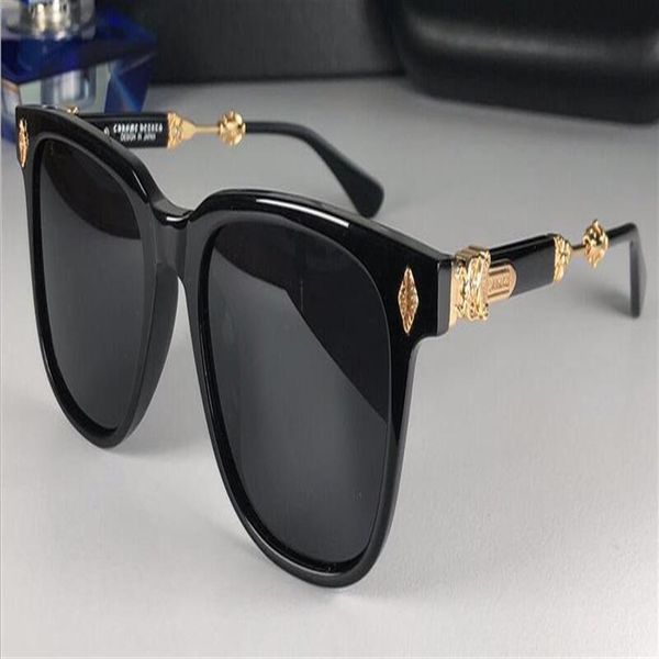 

new popular retro men sunglasses melice punk style designer classic square frame with leather box coating reflective anti-uv lens 274s, White;black