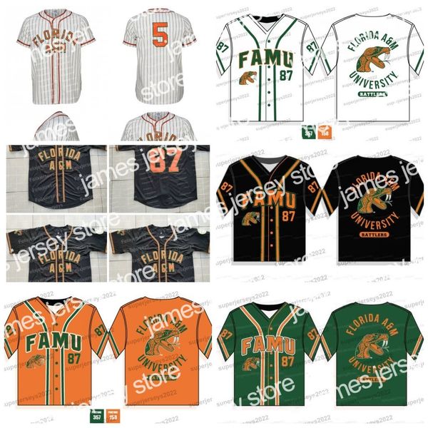 

baseball jerseys 87 rattlers florida a m university 1965 home baseball jersey for mens womens youth double stitched name and number white bl, Blue;black