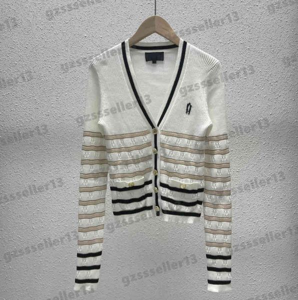 

designer cardigan womens sweaters fashion brand ch autumn and winter striped logo long-sleeved knitted cardigans jackets for women 0912, White;black
