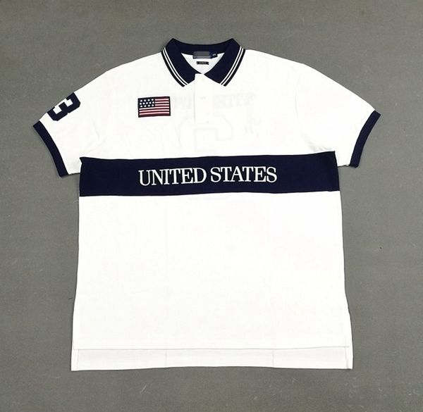 

wholesale 2141 summer new polos shirts european and american men's short sleeves casualcolorblock cotton large size embroidered fashion, White;black