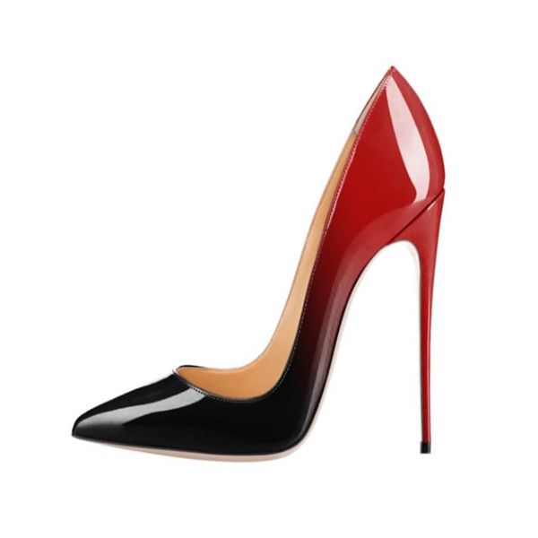 

women shoes red beige bottoms high heels pointed toe 8cm 10cm 12cm pumps wedding shoes big size 34-46334r, Black