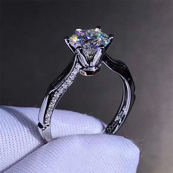 

wedding rings pure 18k white gold ring 1ct 2ct 3ct special design diamond jewelry ring classic wedding engagement anniversary ring 220829, Slivery;golden