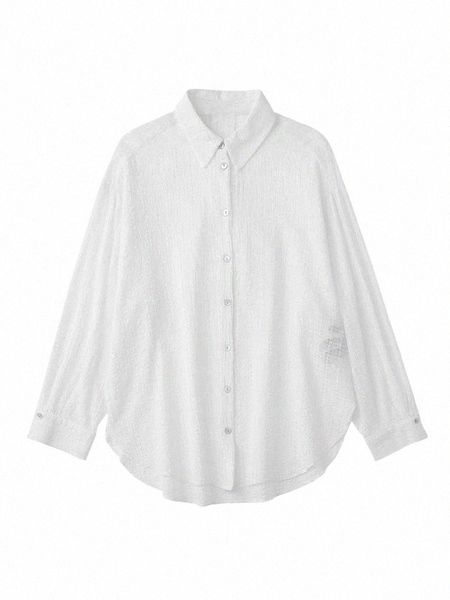 

women's blouses & shirts women's blouses & shirts women 2022 fashion resort style fabric vintage long sleeve female blusas chic wo, White