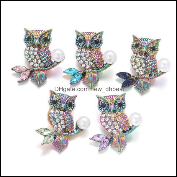 

clasps hooks noosa plating dazzling owl crystal snowflake snap buttons fit diy 18mm button bracelet necklace acc ingredie newdhdhepm
